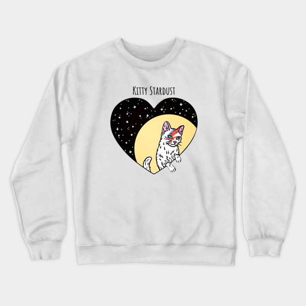 Kitty Stardust, Cat David Bowie Crewneck Sweatshirt by Bodega Cats of New York